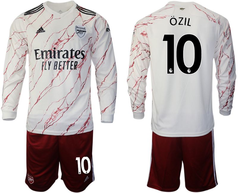 Men 2020-2021 club Arsenal away long sleeve #10 white Soccer Jerseys->arsenal jersey->Soccer Club Jersey